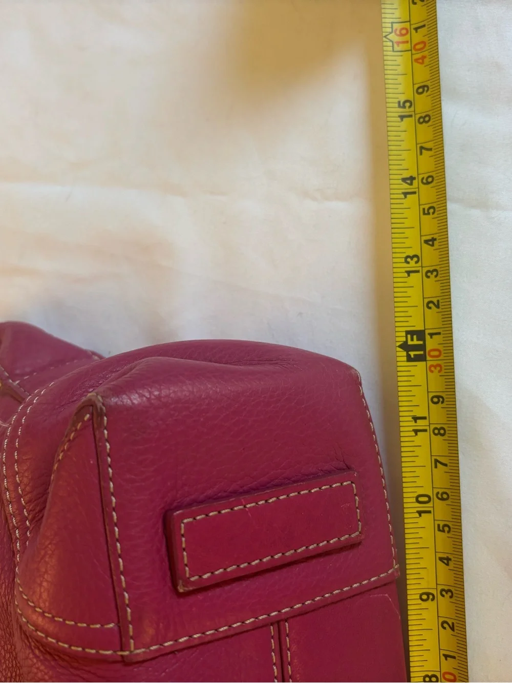 Ann Taylor Rose-Pink Leather Shoulder Bag with Front Tab